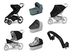 Stadt-Kinderwagen Thule Urban Glide 4-wheel Black + Bassinet Mid blue SET 7in1