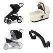 Stadt-Kinderwagen Thule Urban Glide 4-wheel Black + Bassinet Soft beige SET 4in1