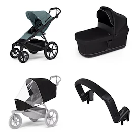 Stadt-Kinderwagen Thule Urban Glide 4-wheel Mid blue + Bassinet Black SET 4in1