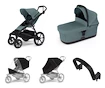 Stadt-Kinderwagen Thule Urban Glide 4-wheel Mid blue + Bassinet Mid blue SET 5in1