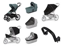 Stadt-Kinderwagen Thule Urban Glide 4-wheel Mid blue + Bassinet Mid blue SET 7in1