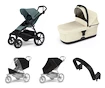 Stadt-Kinderwagen Thule Urban Glide 4-wheel Mid blue + Bassinet Soft beige SET 5in1